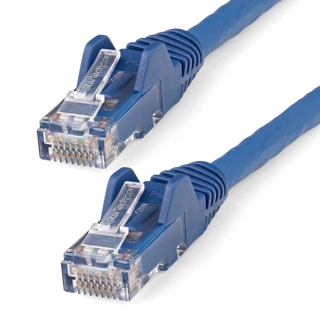Cable Ethernet CAT6 de 5m - LSZH - Cable de Red de 10 Gigabits de 650MHz y PoE de 100W UTP sin Enganches (Snagless) con Alivio de Tensión - Azul - CAT 6 - ETL