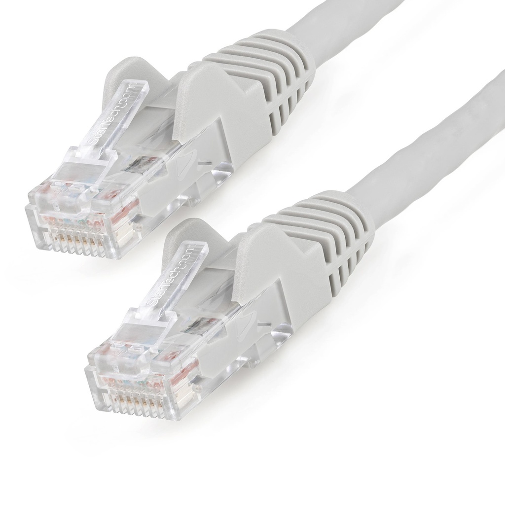 Cable Ethernet CAT6 de 2m - LSZH - Cable de Red de 10 Gigabits de 650MHz y PoE de 100W UTP sin Enganches (Snagless) con Alivio de Tensión - Gris - CAT 6 - ETL