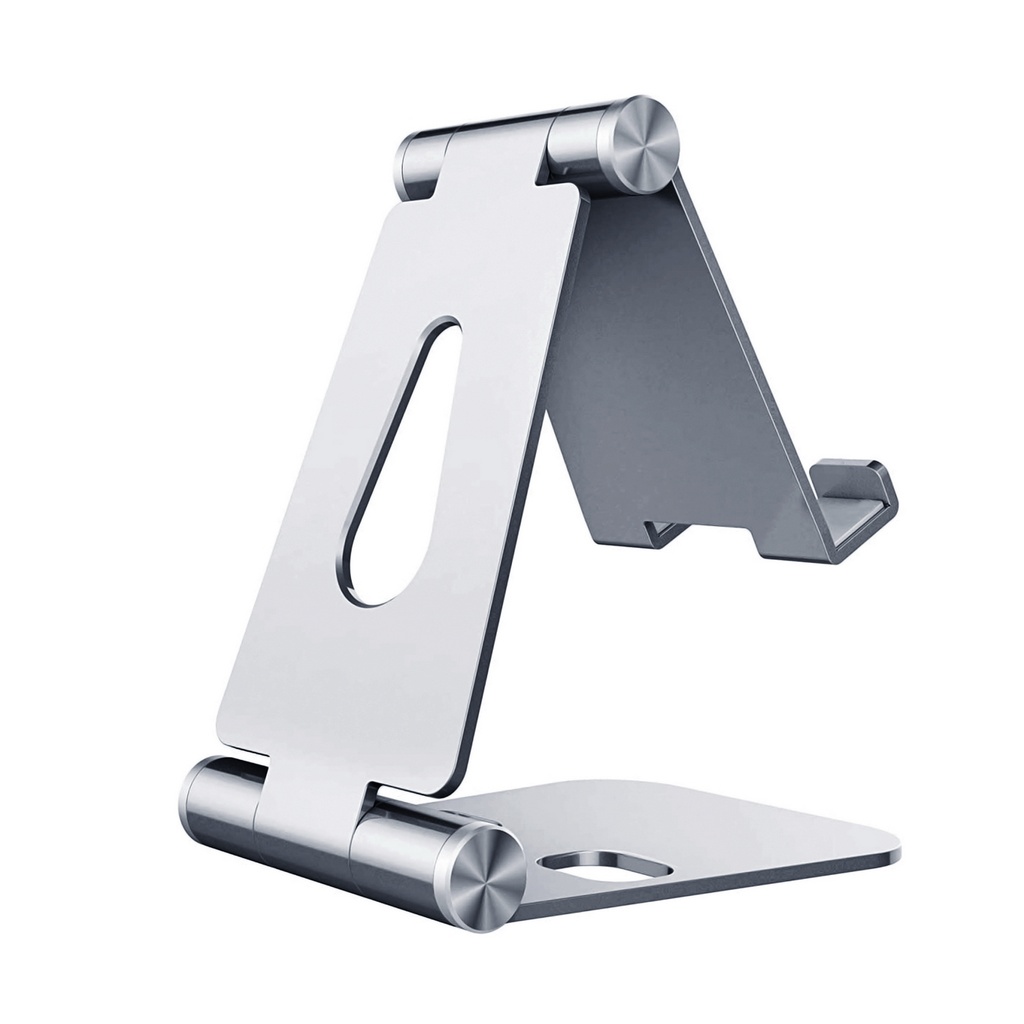 [MS2PM-086] Soporte De Sobremesa Tamaño M Ajustable (2 Pivotes) Para Movil / Tablet, Plata