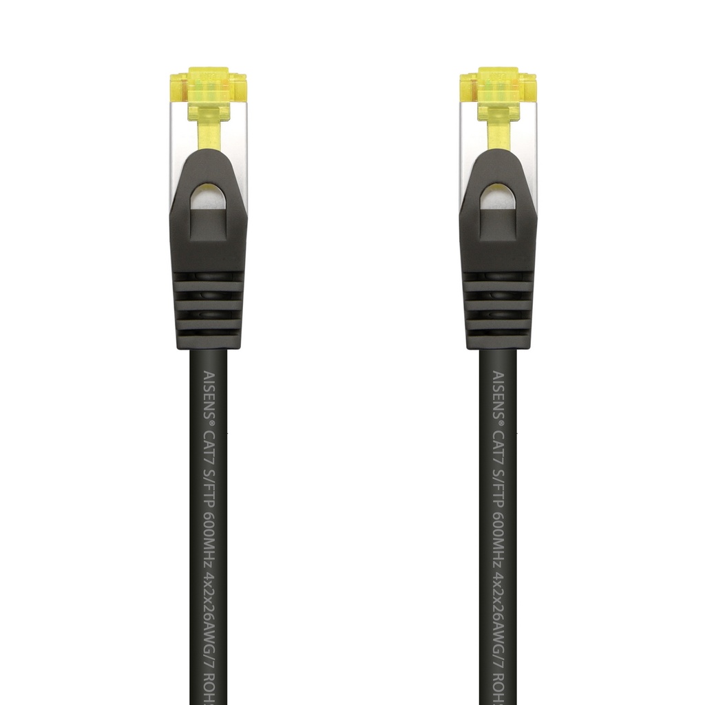 Cable De Red Latiguillo RJ45 LSZH Cat.7 600 MHz S/FTP PIMF AWG26, Negro, 1.0 m