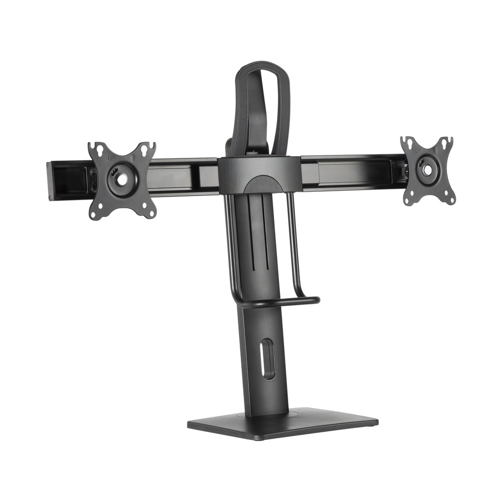 [DT27TSR-065] Soporte De Mesa Pro Contrapeso Giratorio E Inclinable Para 2 Monitores 6kg De 17-27, Negro