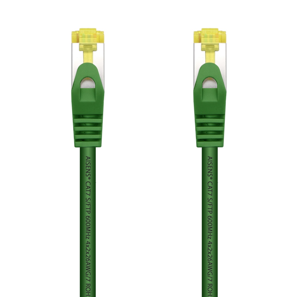 Cable De Red Latiguillo RJ45 LSZH Cat.7 600 MHz S/FTP PIMF AWG26, Verde, 0.5 m