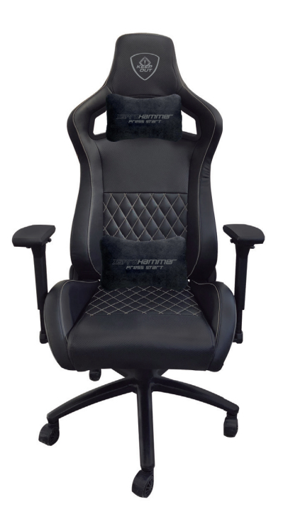 [XSPROHAMMERBS] XSPROHAMMER Silla para videojuegos universal Asiento acolchado Negro, Gris