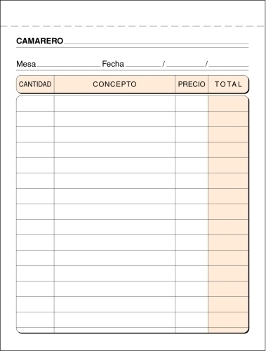 [T-58] TALONARIO CAMAREROS 8º NATURAL LOAN