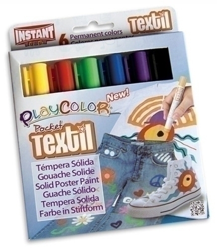 [10501] TEMPERA PLAYCOLOR POCKET TEXTIL C/6