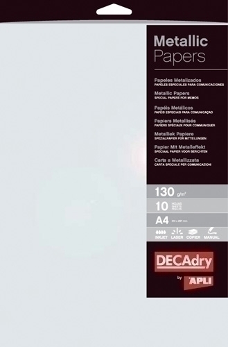 PAPEL METALIZAD.A4 APLI 130g 10h PERLA