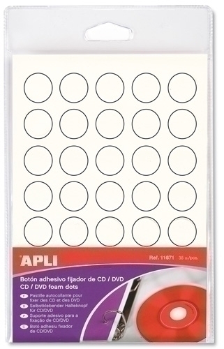 [11671] BOTON ADHESIVO FIJADOR CD/DVD 35 UDS