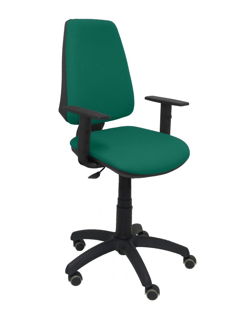 Silla Elche CP bali verde brazos regulables ruedas de parquet