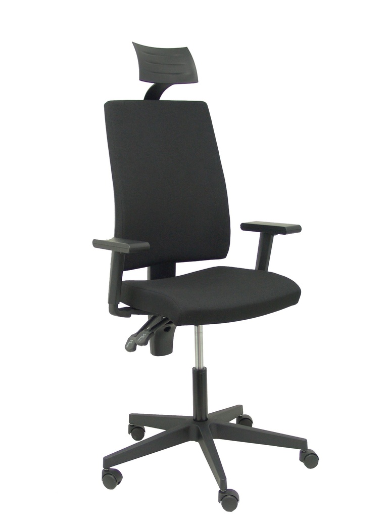 Silla Lezuza arán negro con brazos regulables con cabecero