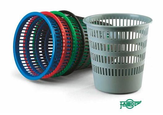 PAPELERA PLASTICO 306 REJILLA VERDE FAIBO 306-04