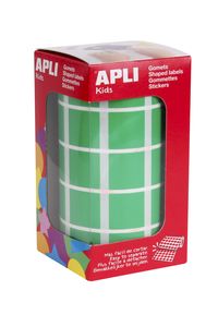 [4878] ROLLO GOMETS CUADRADOS VERDE AUTOADHESIVOS 20MM