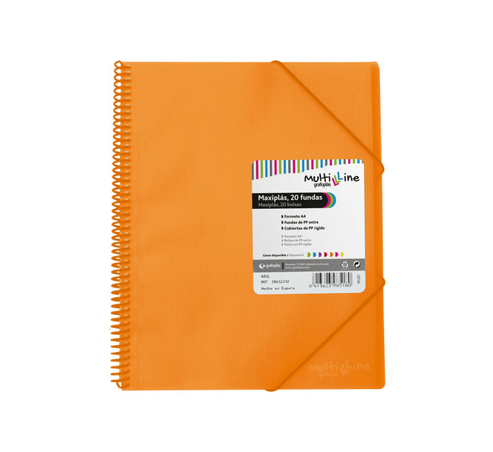 CARP. GRAFOPLAS 20 FUNDAS MAXIPLAS C/ESPIRAL NARAN