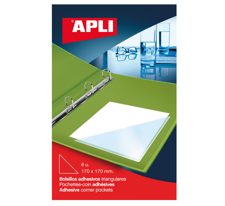 [2590] PACK 6U BOLSILLOS APLI TRIANGULAR 17X17CM