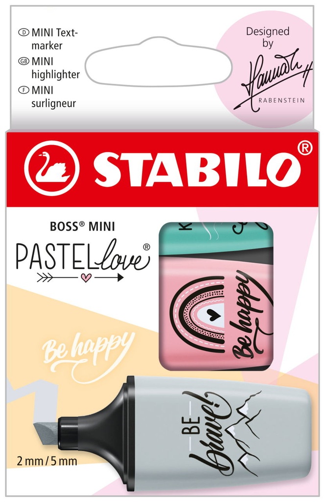 BOSS MINI Pastellove Edition 2.0 marcador 3 pieza(s) Gris, Rosa, Turquesa