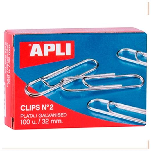[11714] CAJA 100 CLIPS APLI LABIADOS Nº2 32MM