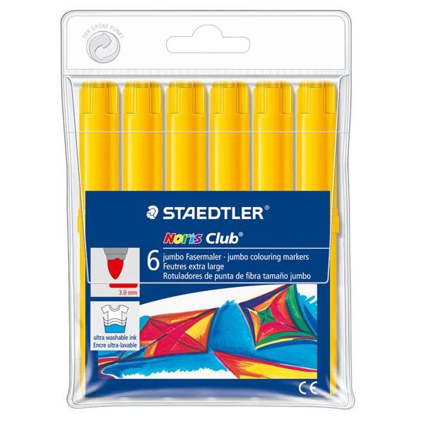 [340 WP6-1] B. 6 ROTULAD. STAEDTLER NORIS JUMBO 340 AMAR