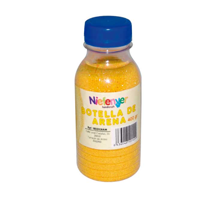[1800108AM] BOTELLA 400GR ARENA NAT. FINA NIEFENVER AMARILLO