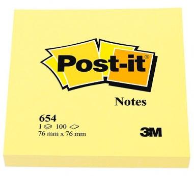 [654Y12P] POST-IT BLOCS NOTAS 654 CANARY YELLOW 76X76 PACK 12 + 12 -24U-