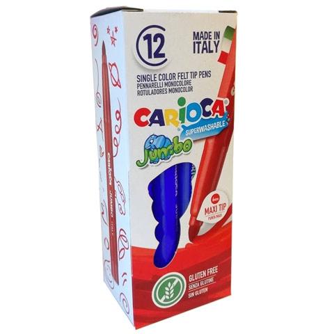 [4013002] CARIOCA ROTULADOR JUMBO PUNTA MAXI AZUL - CAJA DE 12
