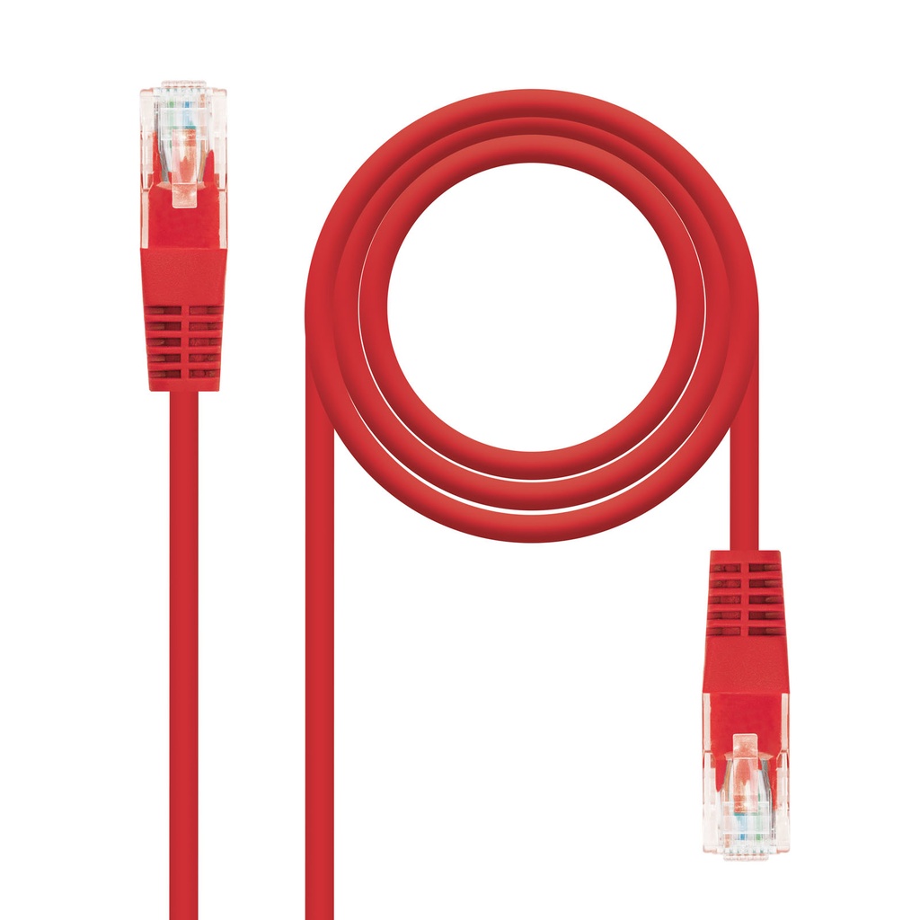 Cable Red Latiguillo RJ45 CAT.6 UTP AWG24, Rojo, 25 cm