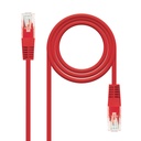 Cable Red Latiguillo RJ45 CAT.6 UTP AWG24, Rojo, 25 cm