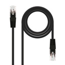 Cable Red Latiguillo RJ45 CAT.6 UTP AWG24, Negro, 25 cm