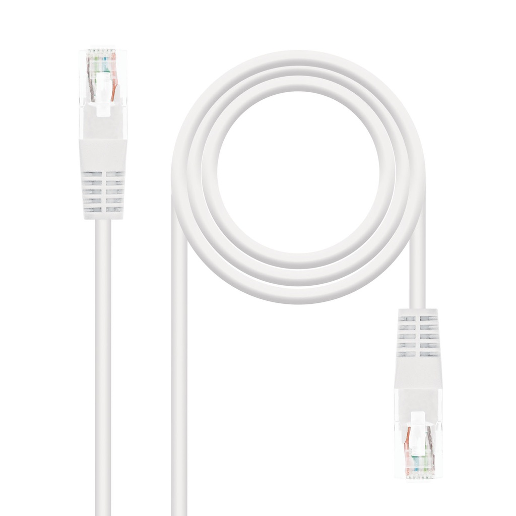 Cable Red Latiguillo RJ45 CAT.6 UTP AWG24, Blanco, 30 cm