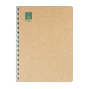 CUADERNO ESPIRAL DIN-A4 RECICLADO FSC 50 HOJAS 80G. CUADRÍCULA 4X4 CON MARGEN.GREEN ESCOLOFI 130200104