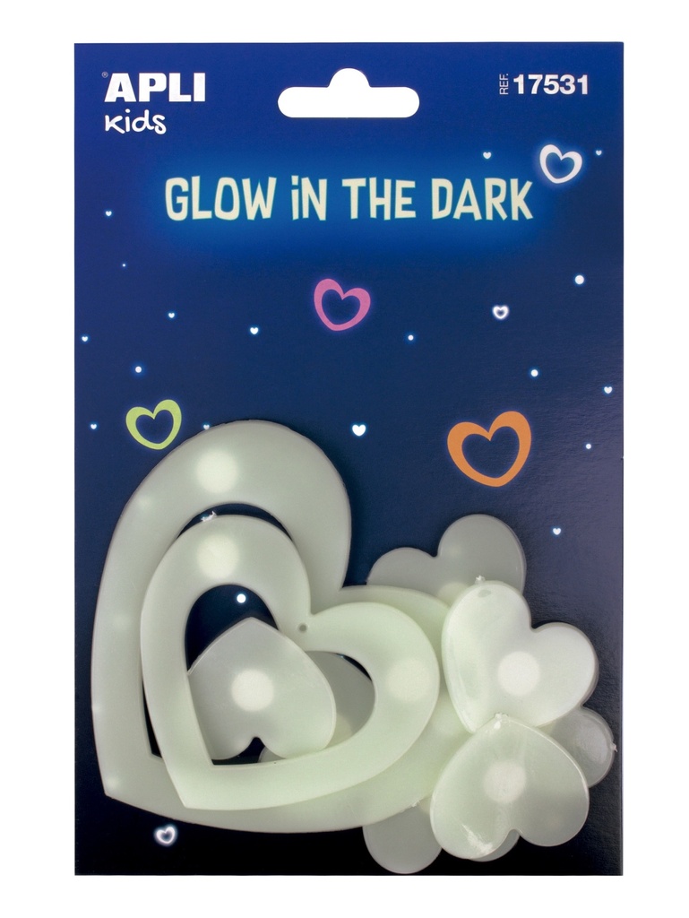 [17531] Glow in the dark etiqueta decorativa engomada Plástico Blanco Permanente 9 pieza(s)