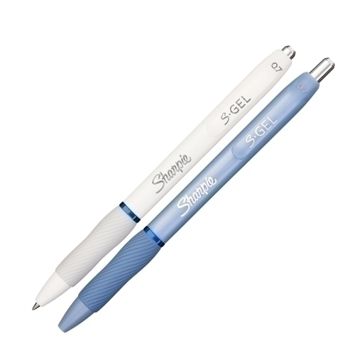 SHARPIE BOLÍGRAFO SGEL FASHION SURTIDOS  CUERPO BLANCO - AZUL CELESTE  0.7MM GEL AZUL - Pack de 12 unidades - Color no elegible