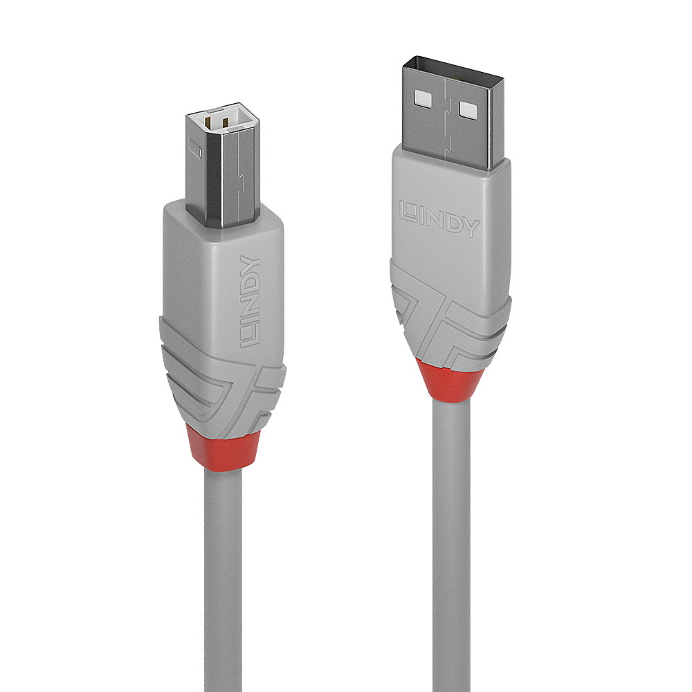 36685 cable USB USB 2.0 5 m USB A USB B Gris
