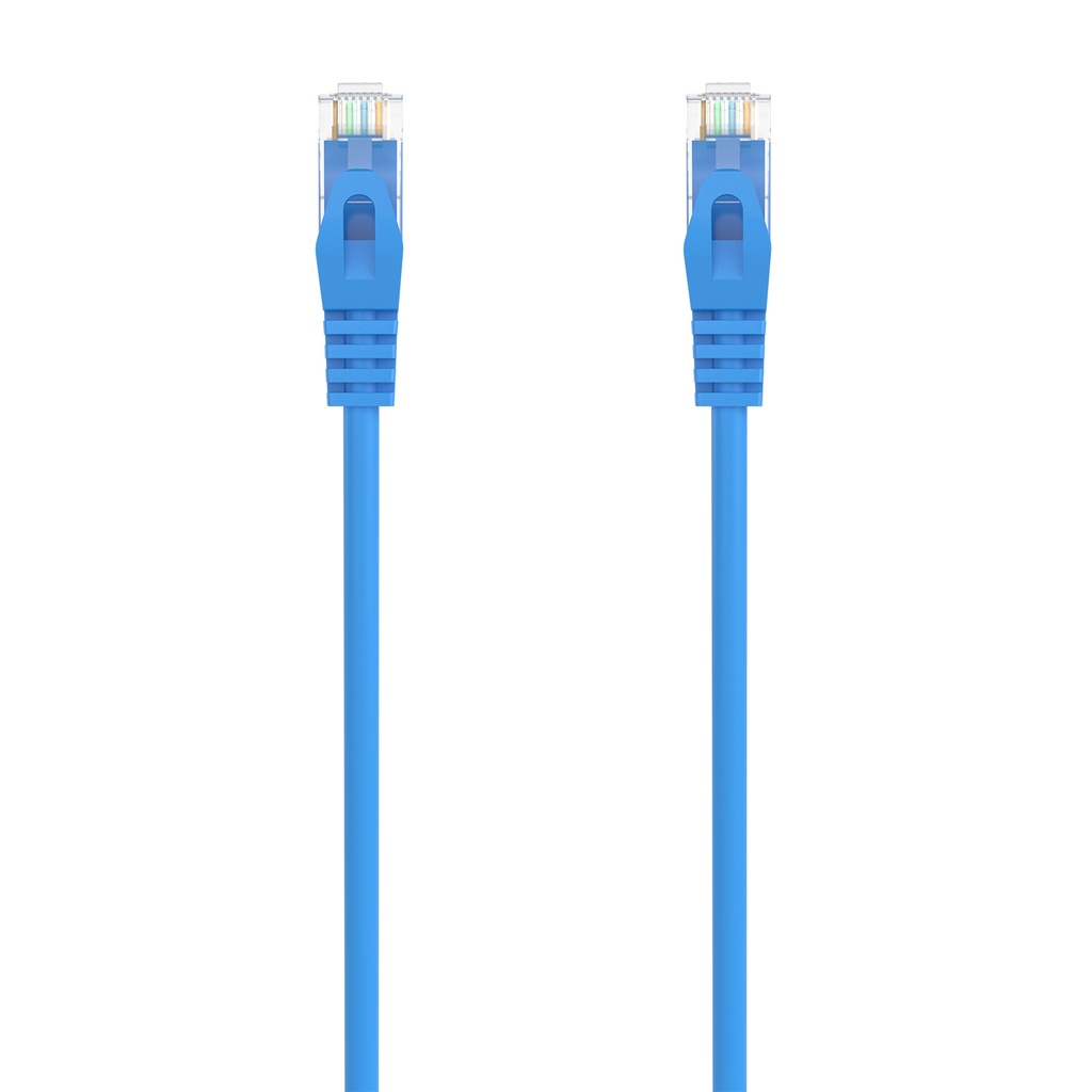 Cable de Red Latiguillo RJ45 LSZH Cat.6A 500 Mhz UTP AWG24, Azul, 0.5M