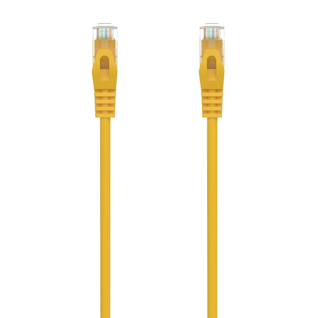 Cable de Red Latiguillo RJ45 LSZH Cat.6A 500 Mhz UTP AWG24, Amarillo, 1.0M