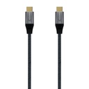 Cable USB 2.0 Aluminio 5A 100W E-Mark, USB-C/M-USB-C/M, Gris, 2.0M
