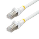 Cable de 5m de Red Ethernet CAT6a - Blanco - Low Smoke Zero Halogen (LSZH) - 10GbE - 500MHz - PoE++ de 100W - Snagless sin Pestillo - RJ-45 - Cable de Red S/FTP