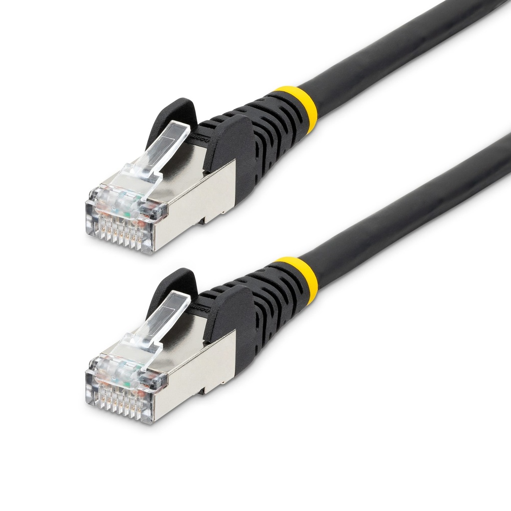 Cable de 5m de Red Ethernet CAT6a - Negro - Low Smoke Zero Halogen (LSZH) - 10GbE - 500MHz - PoE++ de 100W - Snagless sin Pestillo - RJ-45 - Cable de Red S/FTP