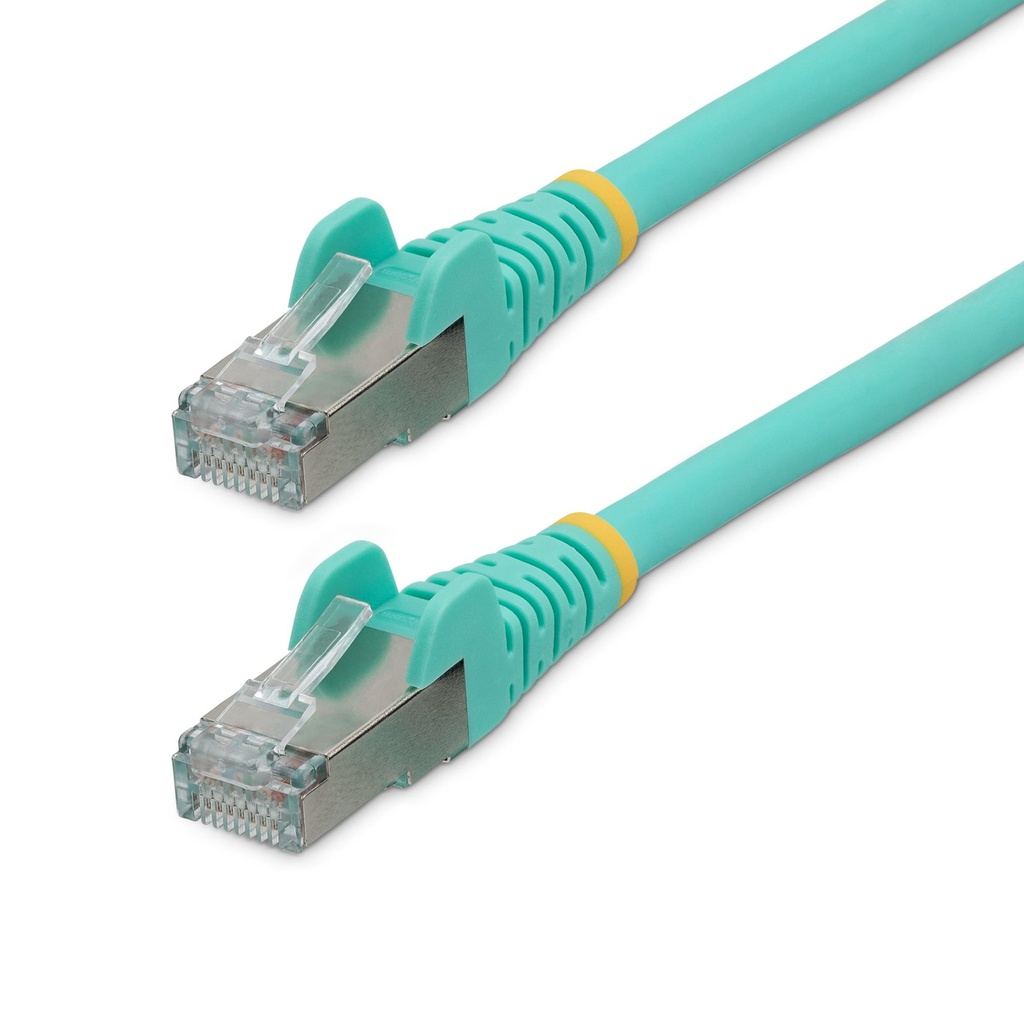 Cable de 3m de Red Ethernet CAT6a - Aguamarina - Low Smoke Zero Halogen (LSZH) - 10GbE - 500MHz - PoE++ de 100W - Snagless sin Pestillo - RJ-45 - Cable de Red S/FTP