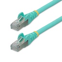 Cable de 3m de Red Ethernet CAT6a - Aguamarina - Low Smoke Zero Halogen (LSZH) - 10GbE - 500MHz - PoE++ de 100W - Snagless sin Pestillo - RJ-45 - Cable de Red S/FTP