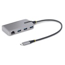 Hub USB-C de 3 Puertos USBA - USB 3.0 de 5Gbps - Alimentado por el Bus - Concentrador USB-C de 3 Puertos USB-A - Ladrón USB-C Portátil - Red Ethernet RJ45 Gigabit