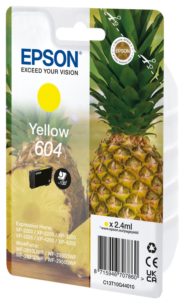 604 cartucho de tinta 1 pieza(s) Original Rendimiento estándar Amarillo