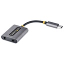Divisor USB-C de Auriculares - Adaptador USB Tipo C a 2 Auriculares - Multiplicador para Dos Auriculares con Micrófono - DAC Externo 24 Bits USB C a Audio de 3,5mm