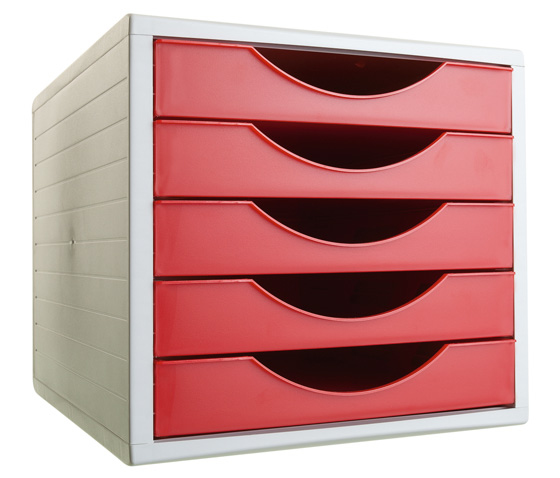 [4005 RJ] 4005 RJ cajonera para oficina Rojo Plástico