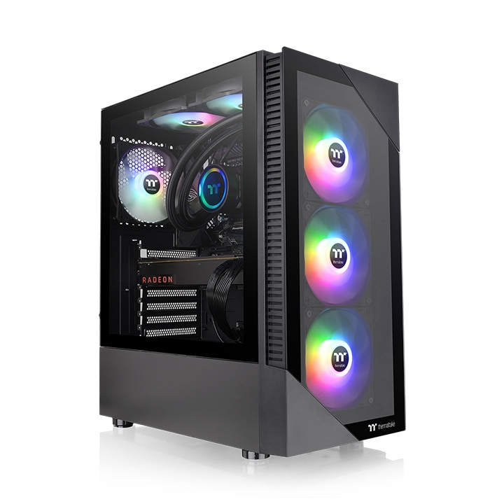 View 200 TG ARGB Midi Tower Negro
