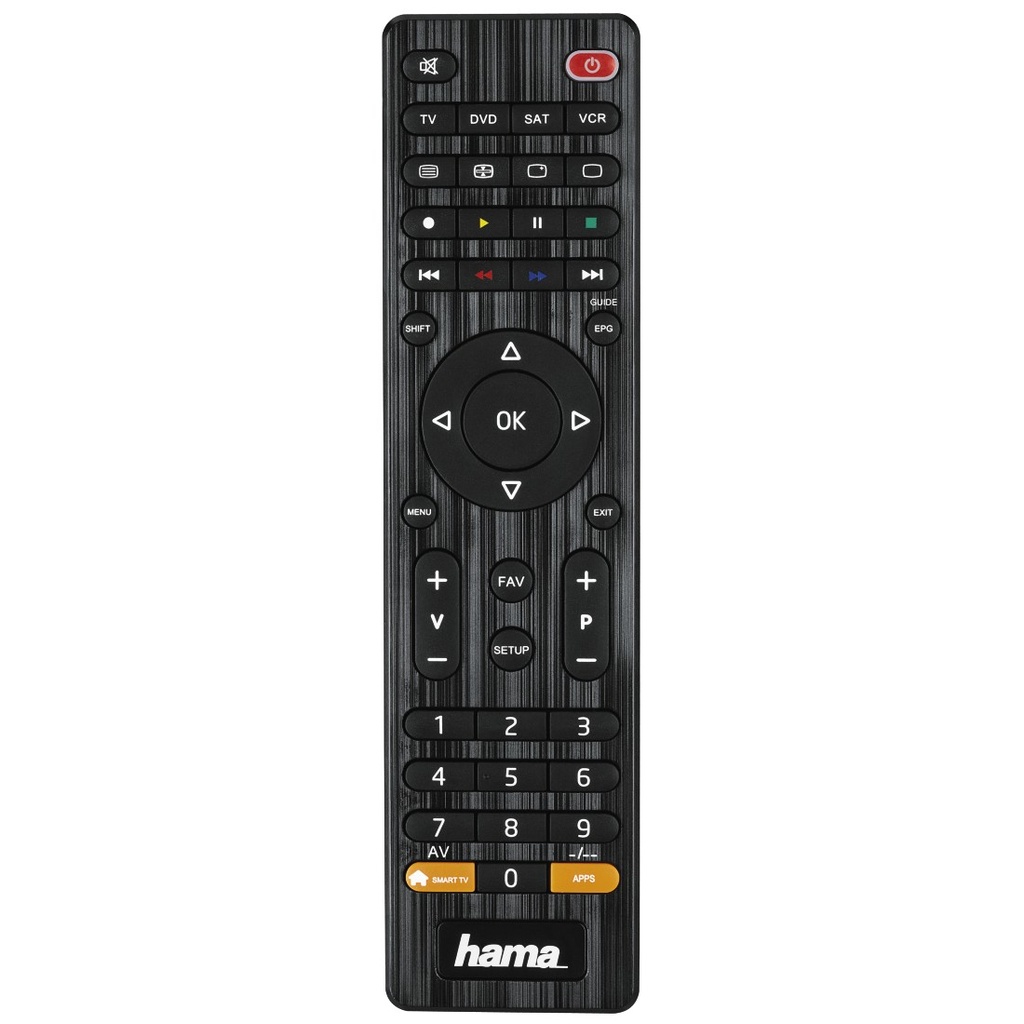 Mando de TV universal, para manejar hasta 4 aparatos, compatible con más de 1000 aparatos, color negro
