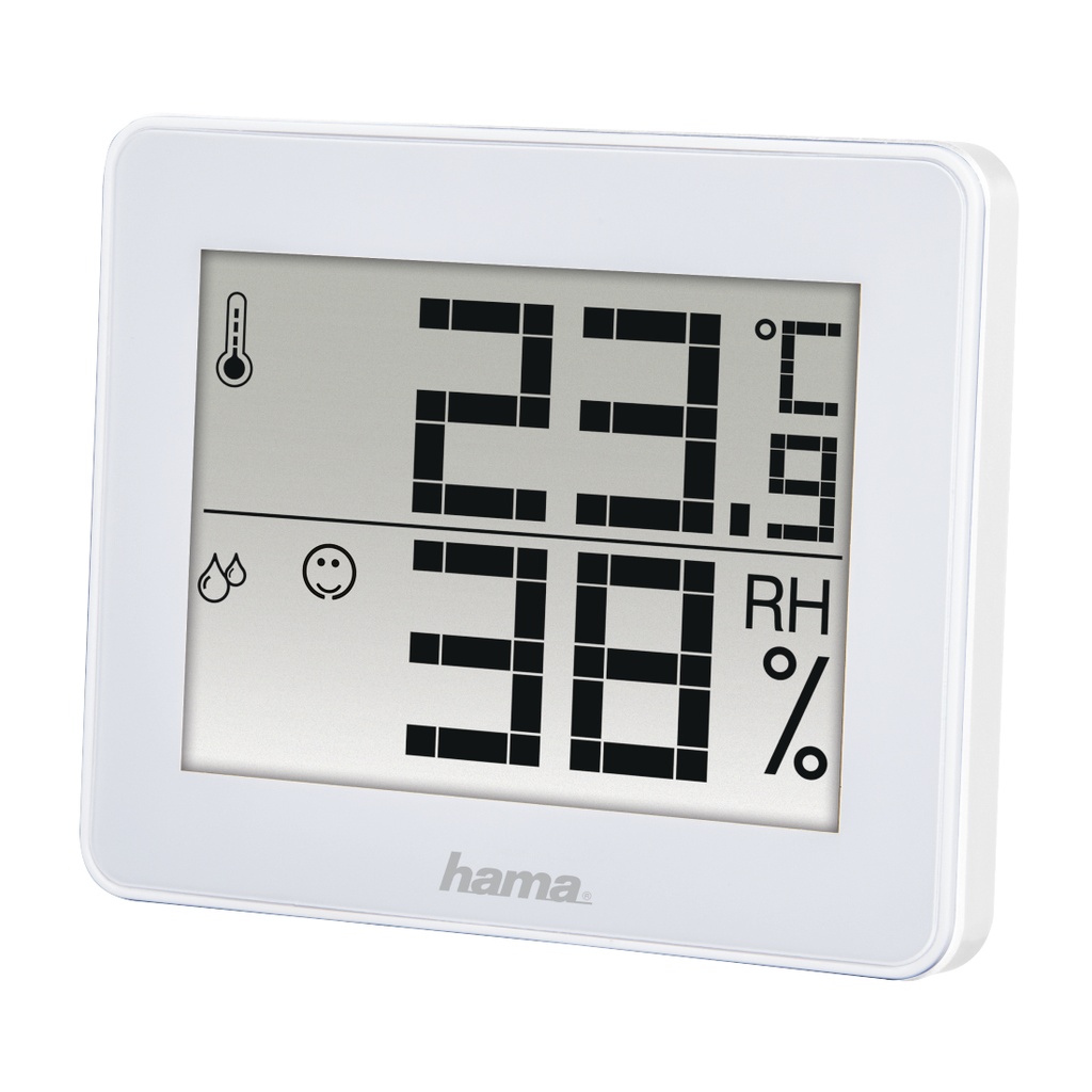 [00186360] Termómetro e Higrómetro Digital (Control de humedad y temperatura de interiores, Almacenamiento de datos), Color Blanco
