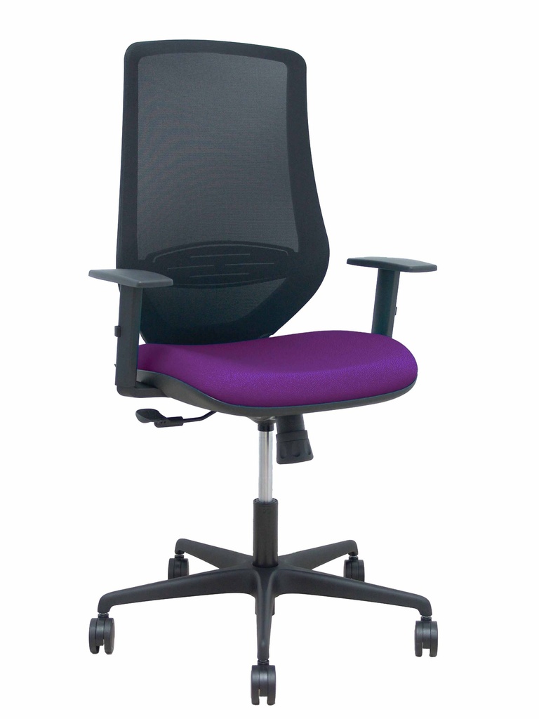 Silla Mardos sincro malla negra bali morado brazo regulable
