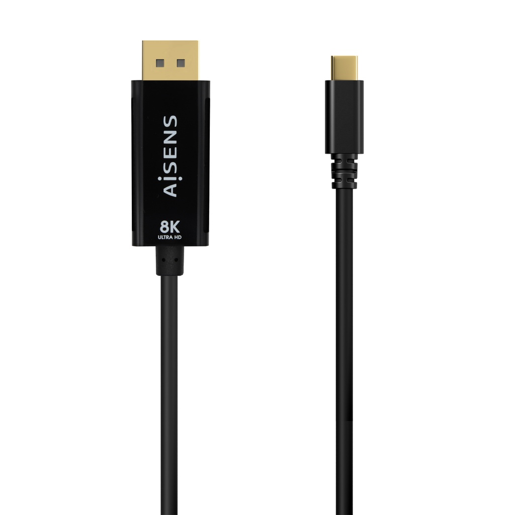Cable Conversor USB-C a Displayport 8K@60Hz, USB-C/M-DP/M, Negro, 1.8M