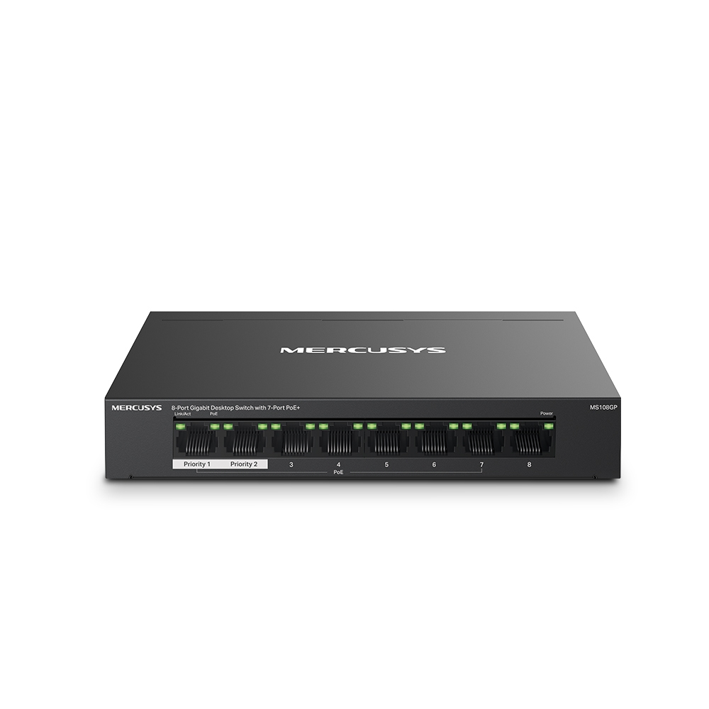MS108GP switch Gestionado Gigabit Ethernet (10/100/1000) Energía sobre Ethernet (PoE) Negro