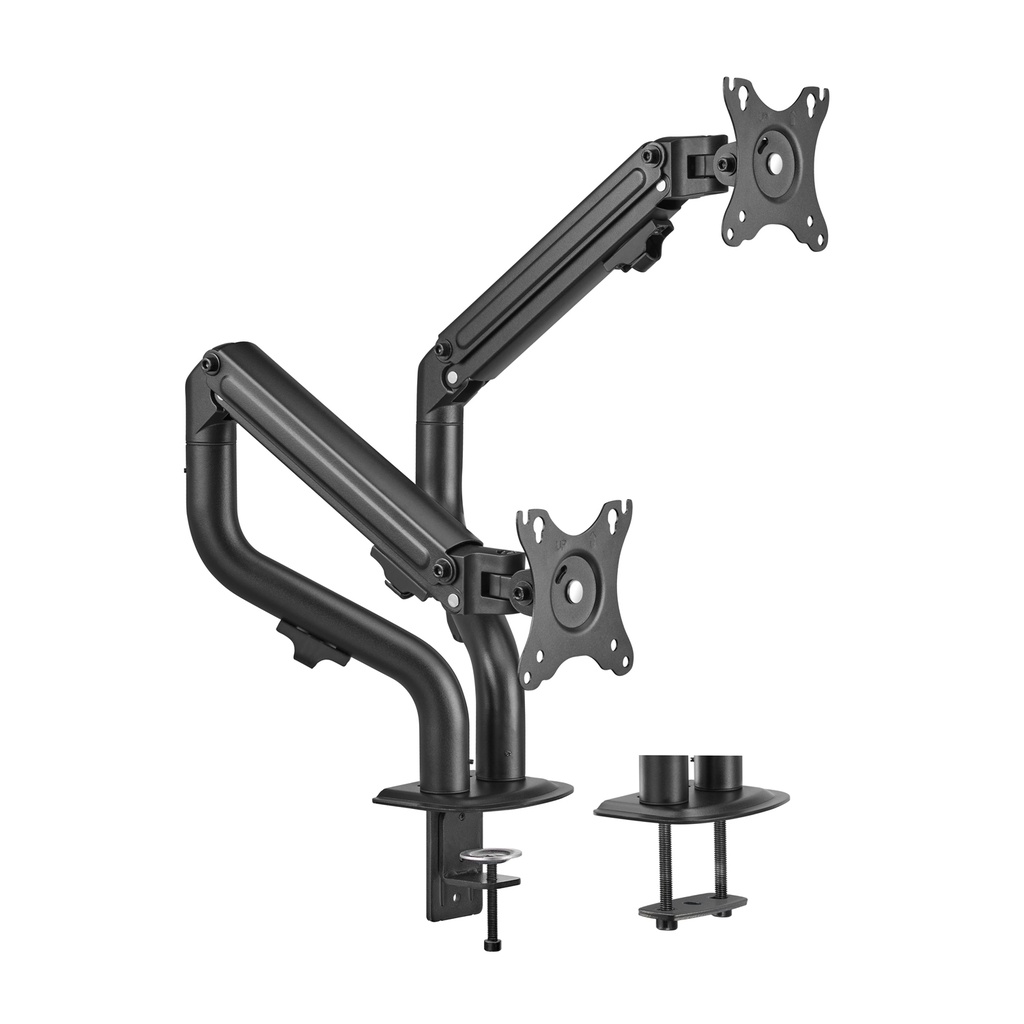 [DT32TSR-141] Soporte de Mesa ECO Contrapeso Giratorio e Inclinable para Monitor/TV 8Kg (3 Pivotes, 2 Brazos) de 17-32, Negro