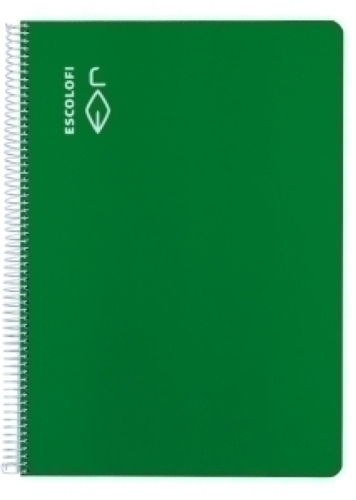 BLOCK ESCOLOFI A4 80h PT.2,5 70g VERDE - Pack de 5 unidades